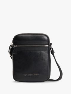 TH Business Leather Crossbody Reporter Bag — Black 1