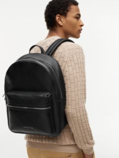 TH Business Premium Leather Dome Backpack — Black 2