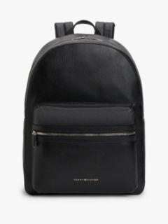 TH Business Premium Leather Dome Backpack — Black 1