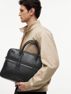 TH Business Premium Leather Laptop Bag — Black 2