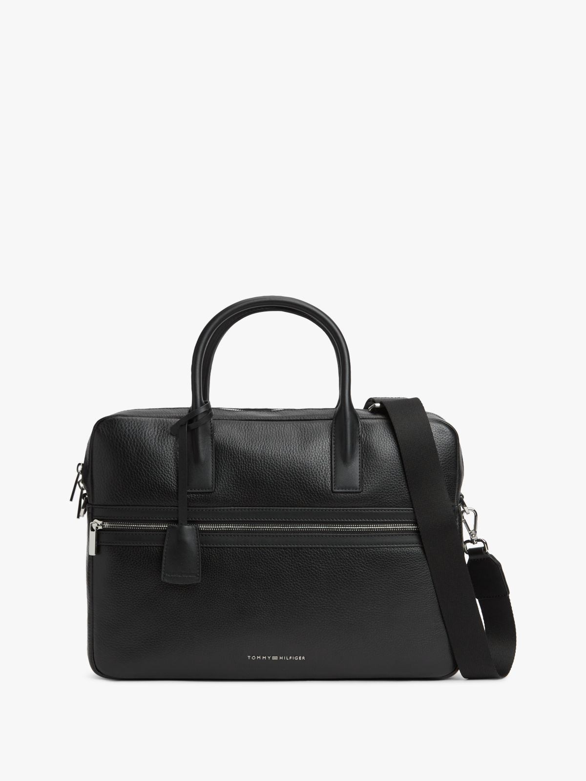 TH Business Premium Leather Laptop Bag — Black