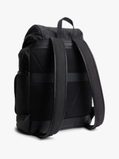 Textile Flag Jacquard Flap Backpack — Black 3