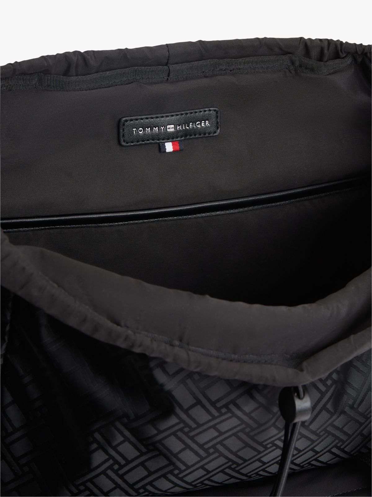 Textile Flag Jacquard Flap Backpack — Black