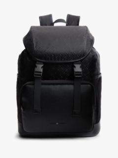 Textile Flag Jacquard Flap Backpack — Black 1