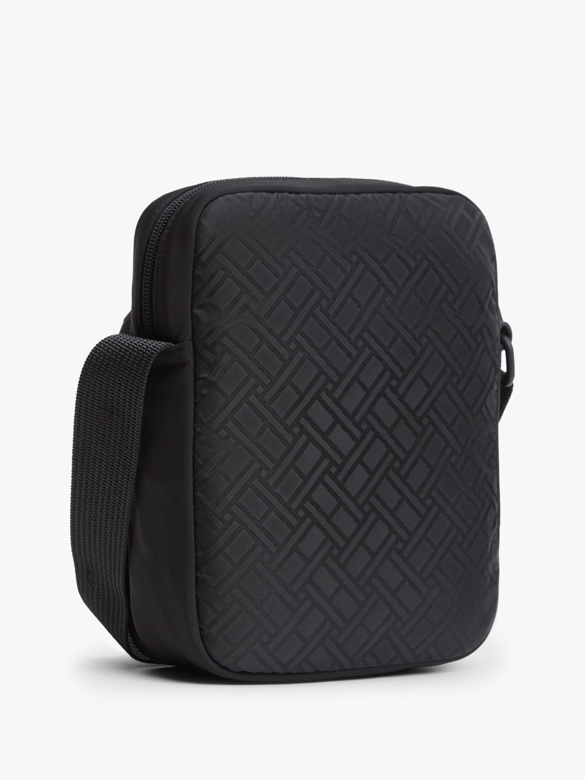 Flag Jacquard Crossbody Reporter Bag — Black