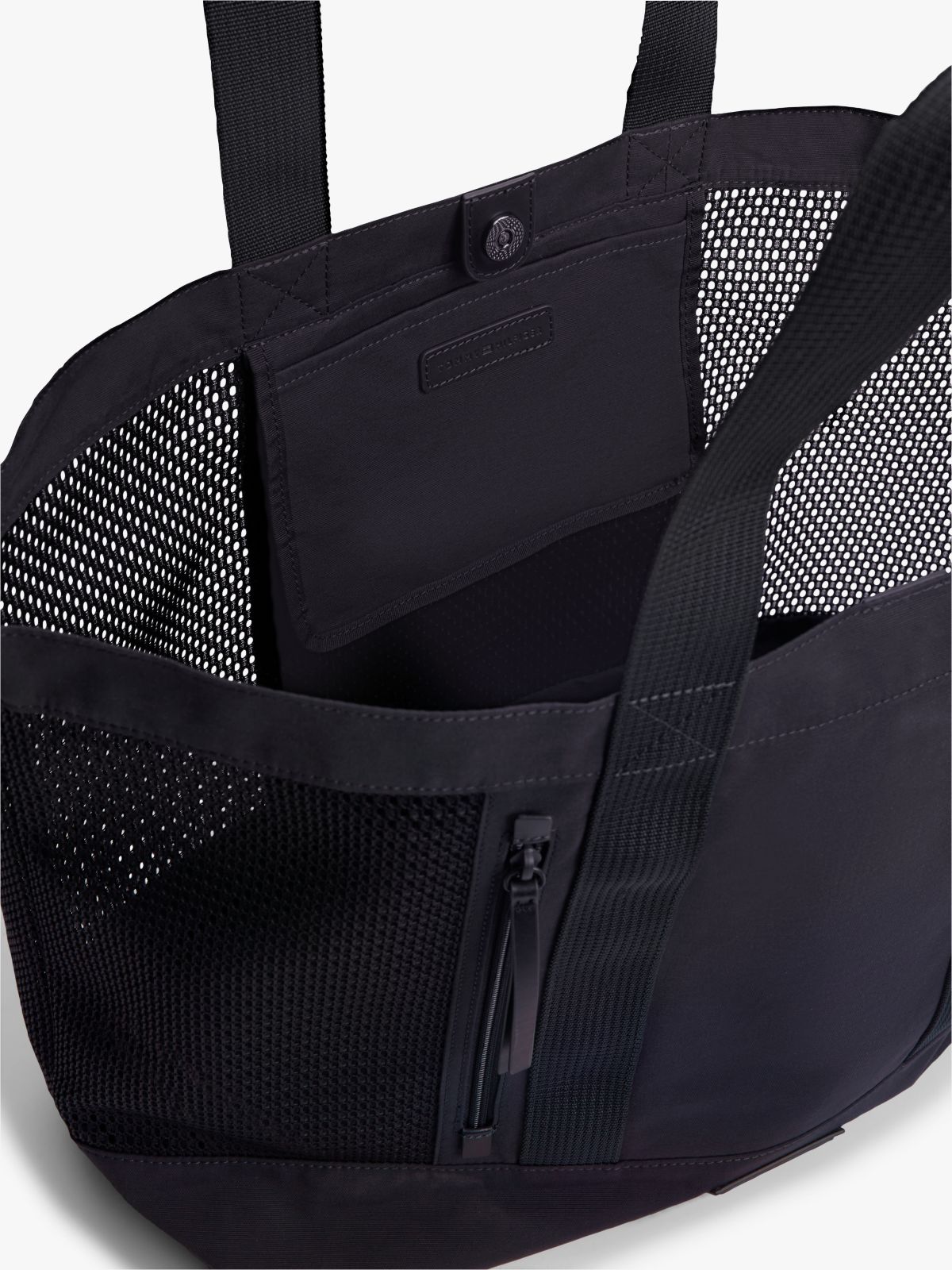 Mesh Panel Beach Tote Bag — Blue