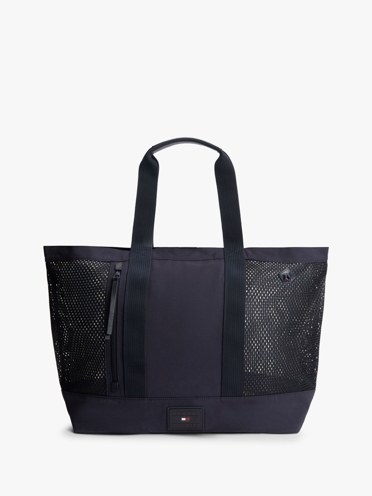 Mesh Panel Beach Tote Bag — Blue