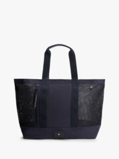 Mesh Panel Beach Tote Bag — Blue 1