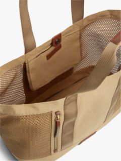 Mesh Panel Beach Tote Bag — Beige 4