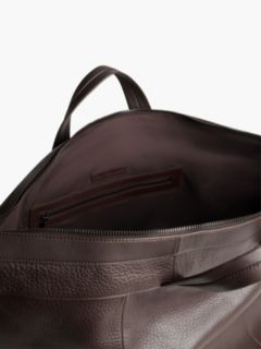 Logo Patch Casual Leather Duffel Bag — Brown 5