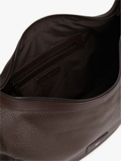 Logo Patch Slouch Leather Crossbody Bag — Brown 4