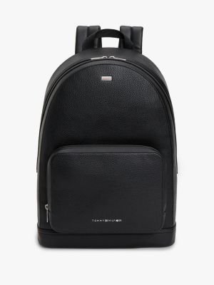 black rugzak met bol-design en signature-hardware voor heren - tommy hilfiger