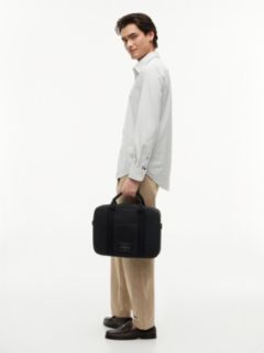 Textile Logo Patch Laptop Bag — Black 2