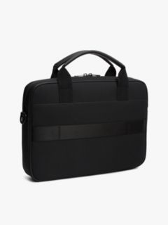 Textile Logo Patch Laptop Bag — Black 3