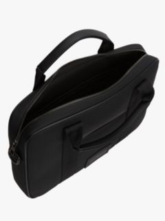 Textile Logo Patch Laptop Bag — Black 4