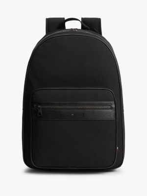 sac à dos arrondi à double zip et logo black pour hommes tommy hilfiger