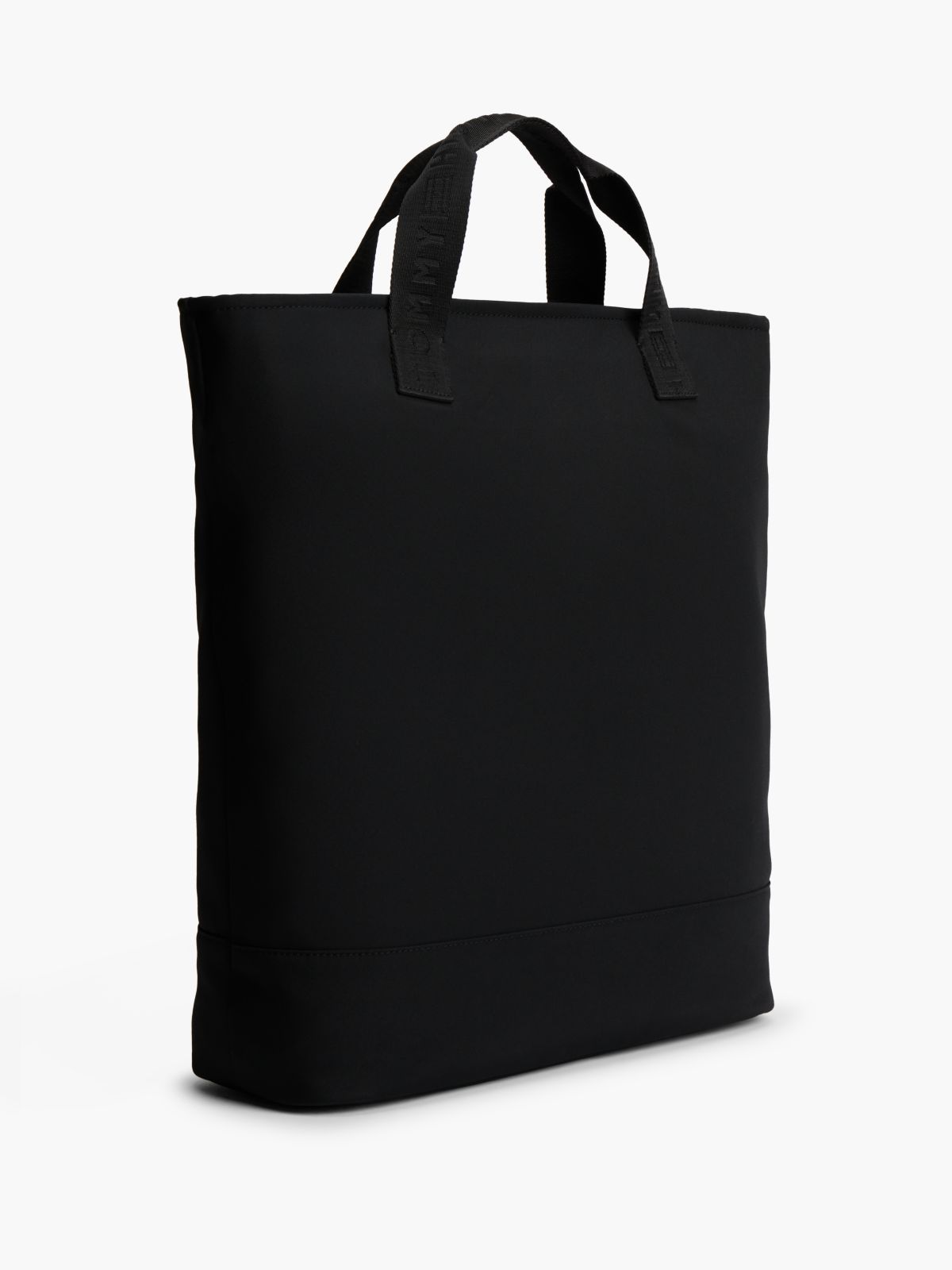 Textile Crossbody Tote Bag — Black