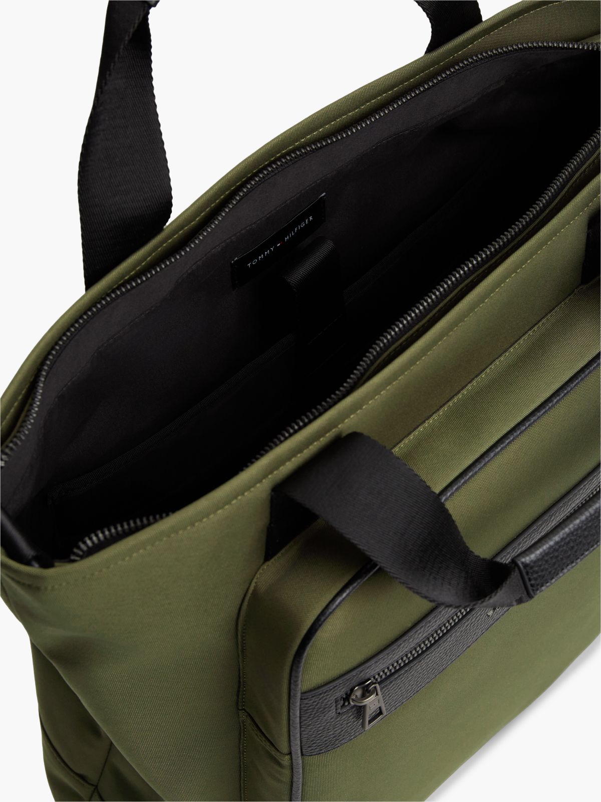 Textile Crossbody Tote Bag — Khaki