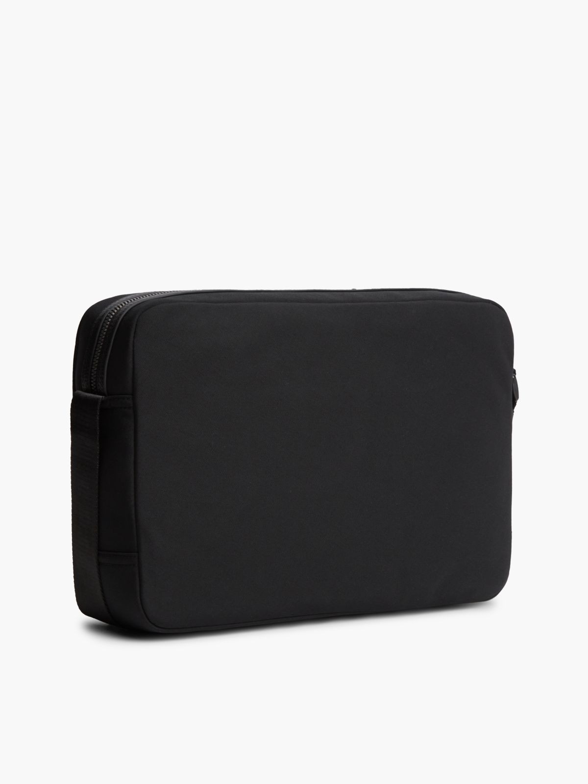 Textile Crossbody Messenger Bag — Black