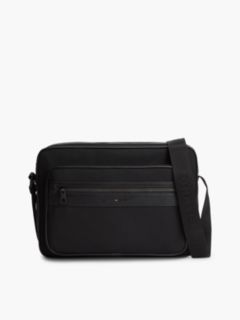 Textile Crossbody Messenger Bag — Black 1