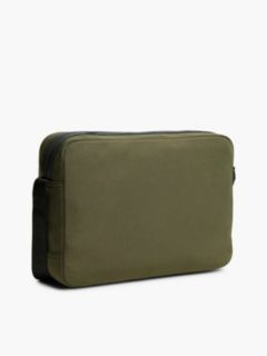 Textile Crossbody Messenger Bag — Khaki 3