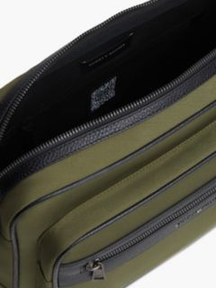 Textile Crossbody Messenger Bag — Khaki 4