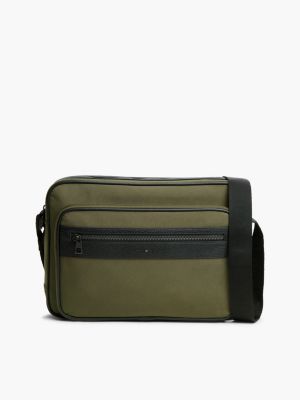 khaki textile crossbody messenger bag for men tommy hilfiger
