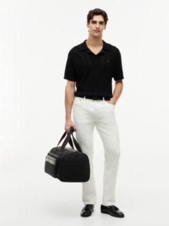 Logo Mixed Texture Duffel Bag — Black 2