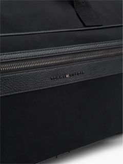 Logo Mixed Texture Duffel Bag — Black 4