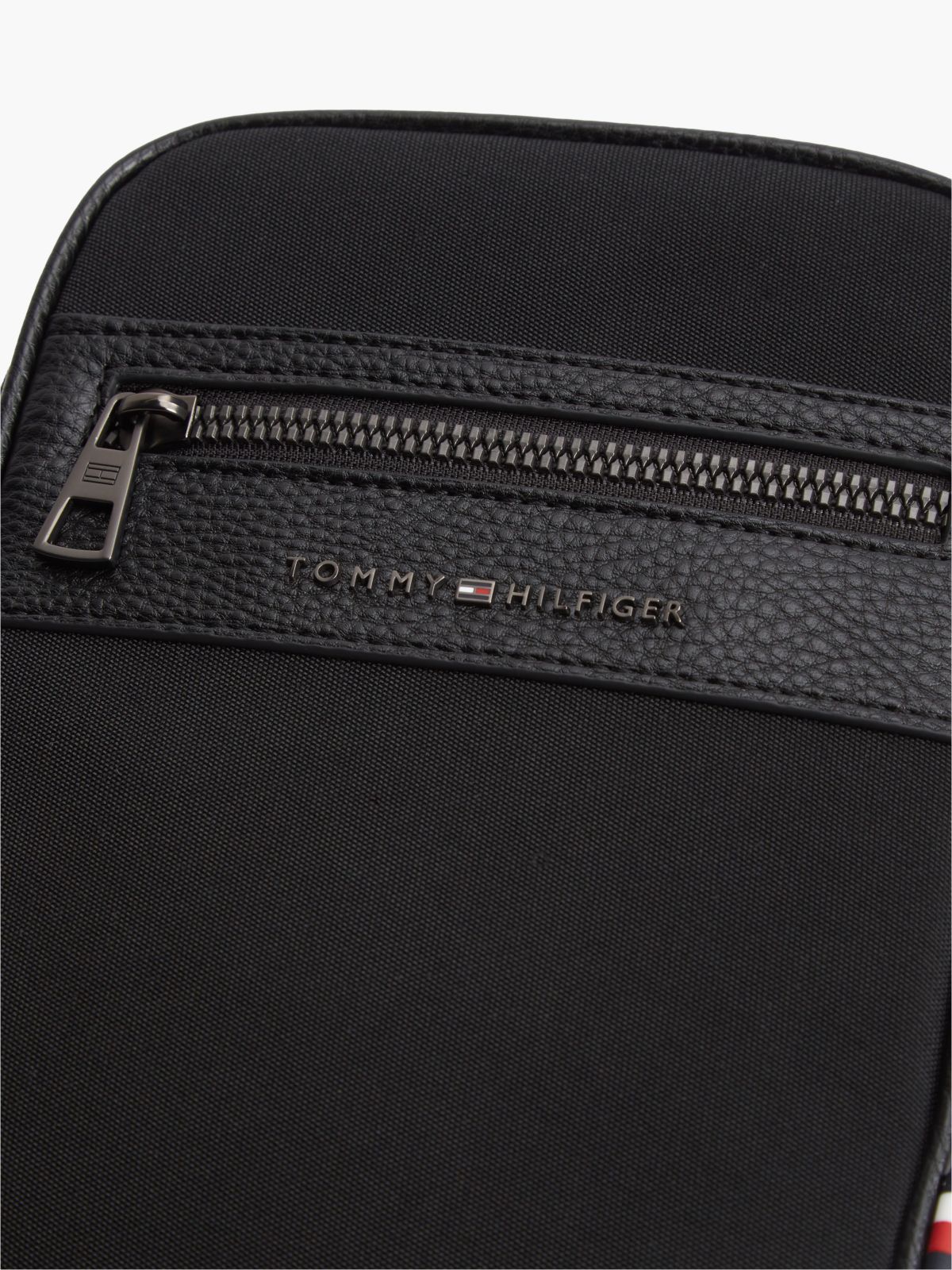 Water Resistant Mini Crossbody Reporter Bag — Black