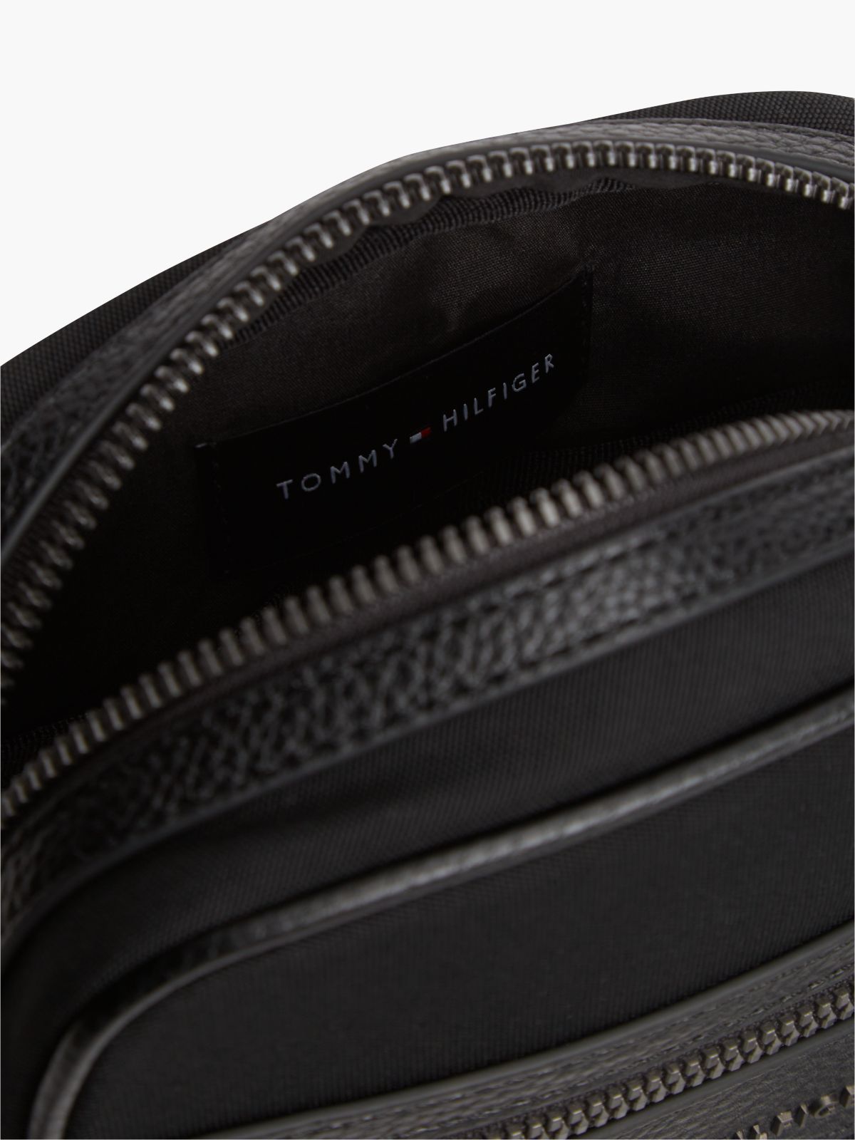 Water Resistant Mini Crossbody Reporter Bag — Black