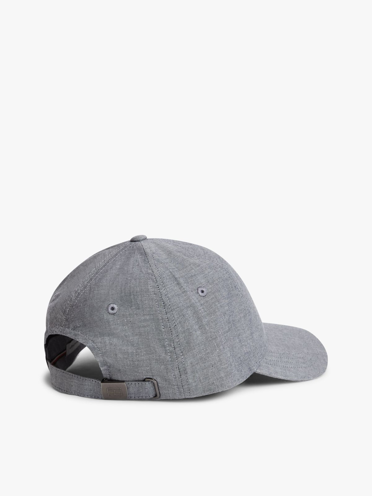 Hilfiger Flag Embroidery Chambray Baseball Cap — Grey