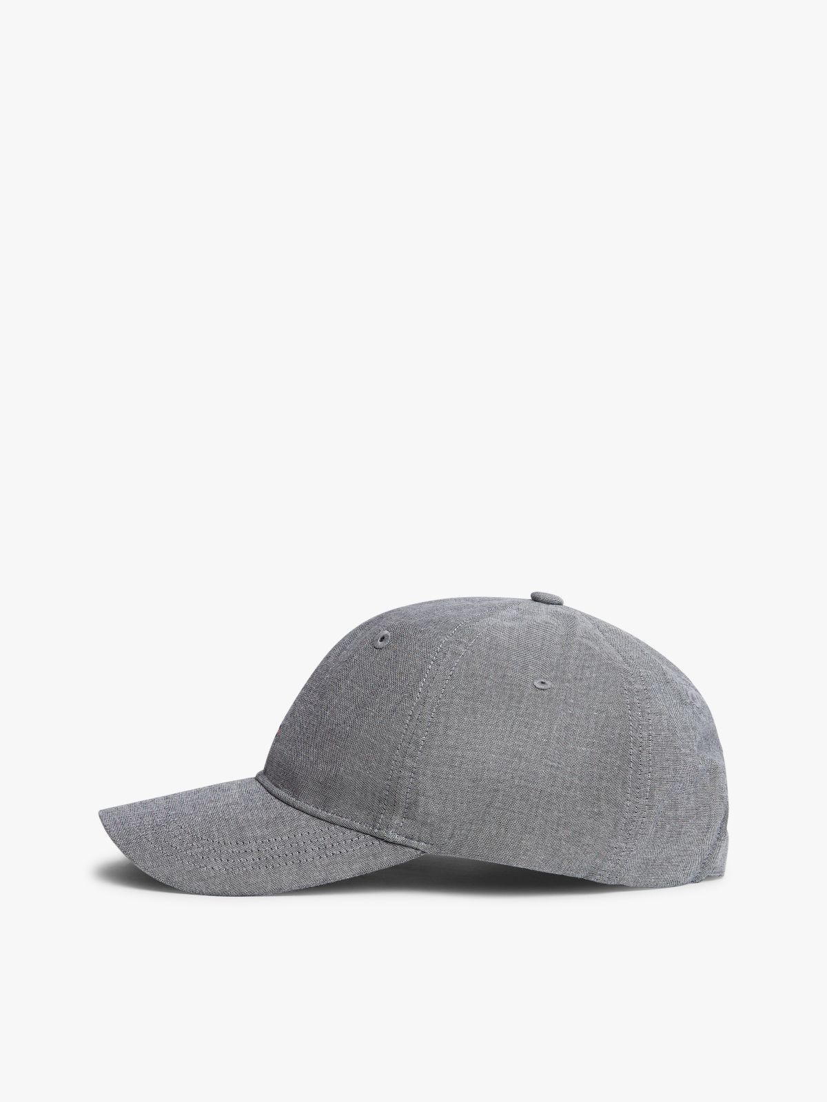Hilfiger Flag Embroidery Chambray Baseball Cap — Grey