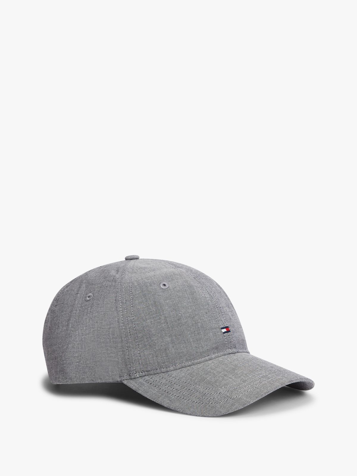 Hilfiger Flag Embroidery Chambray Baseball Cap — Grey