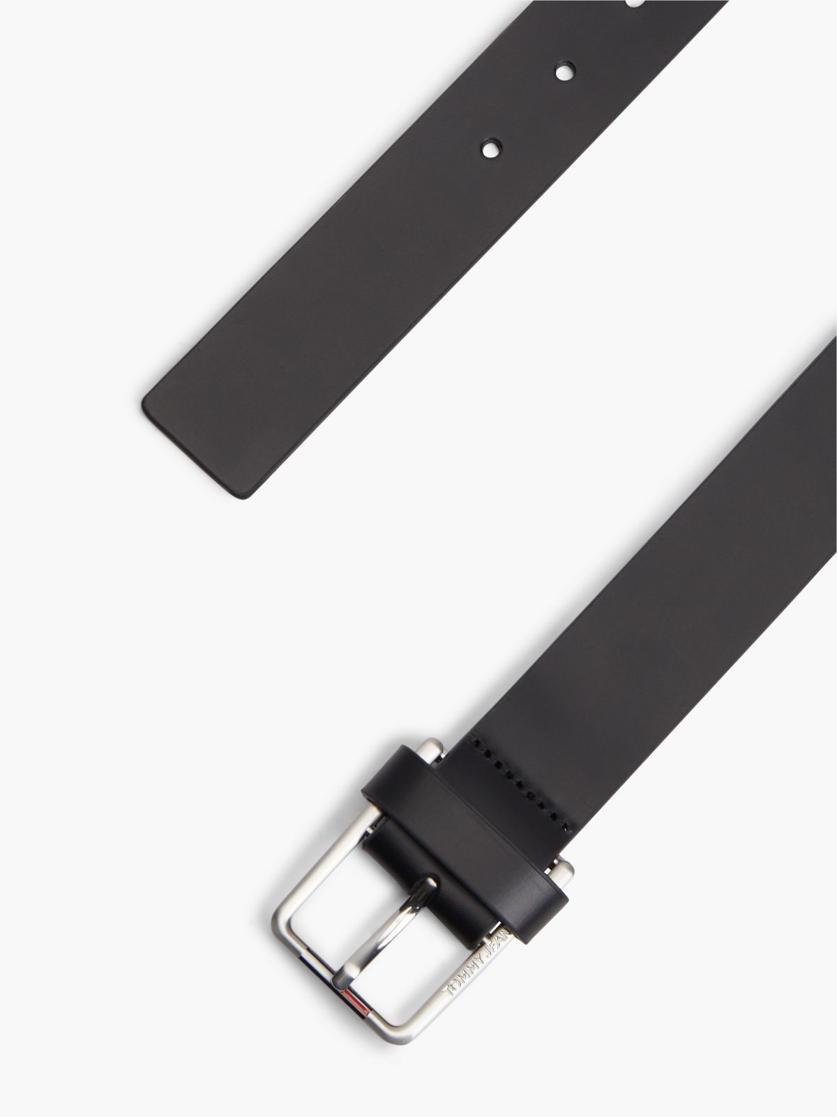 Austin Leather Rectangular Buckle Belt — Black