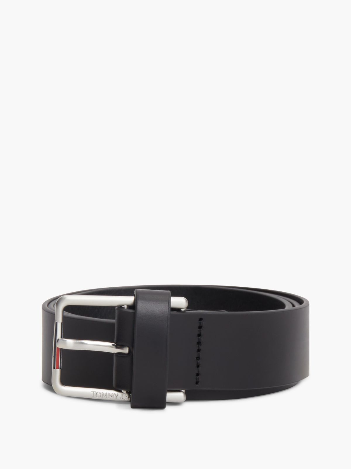 Austin Leather Rectangular Buckle Belt — Black