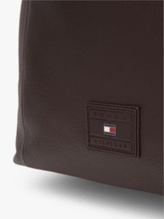 Logo Patch Leather Tote Bag — Brown 5