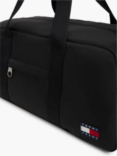 Essential Repeat Logo Textile Duffel Bag — Black 4