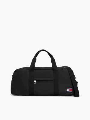 black essential repeat logo duffel bag for men tommy jeans