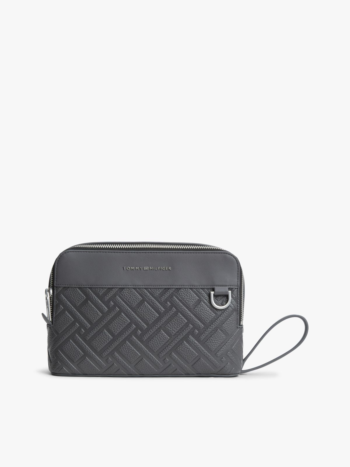 Modern Flag Embossed Pouch — Grey