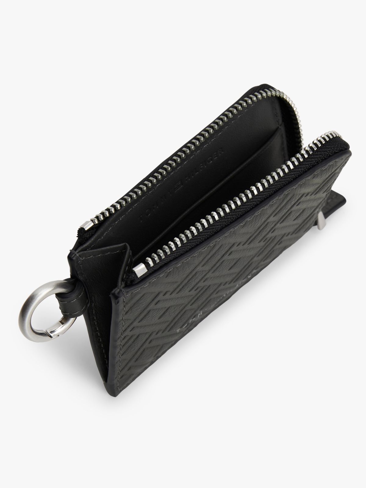 Modern Leather Zip-Around Wallet — Grey