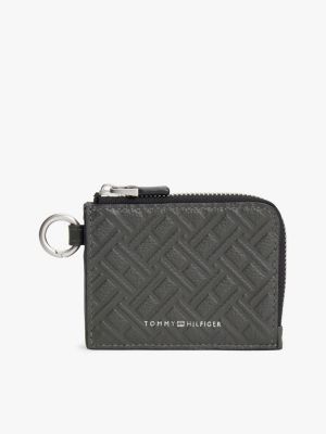 portefeuille modern en cuir à zip intégral grey pour hommes tommy hilfiger