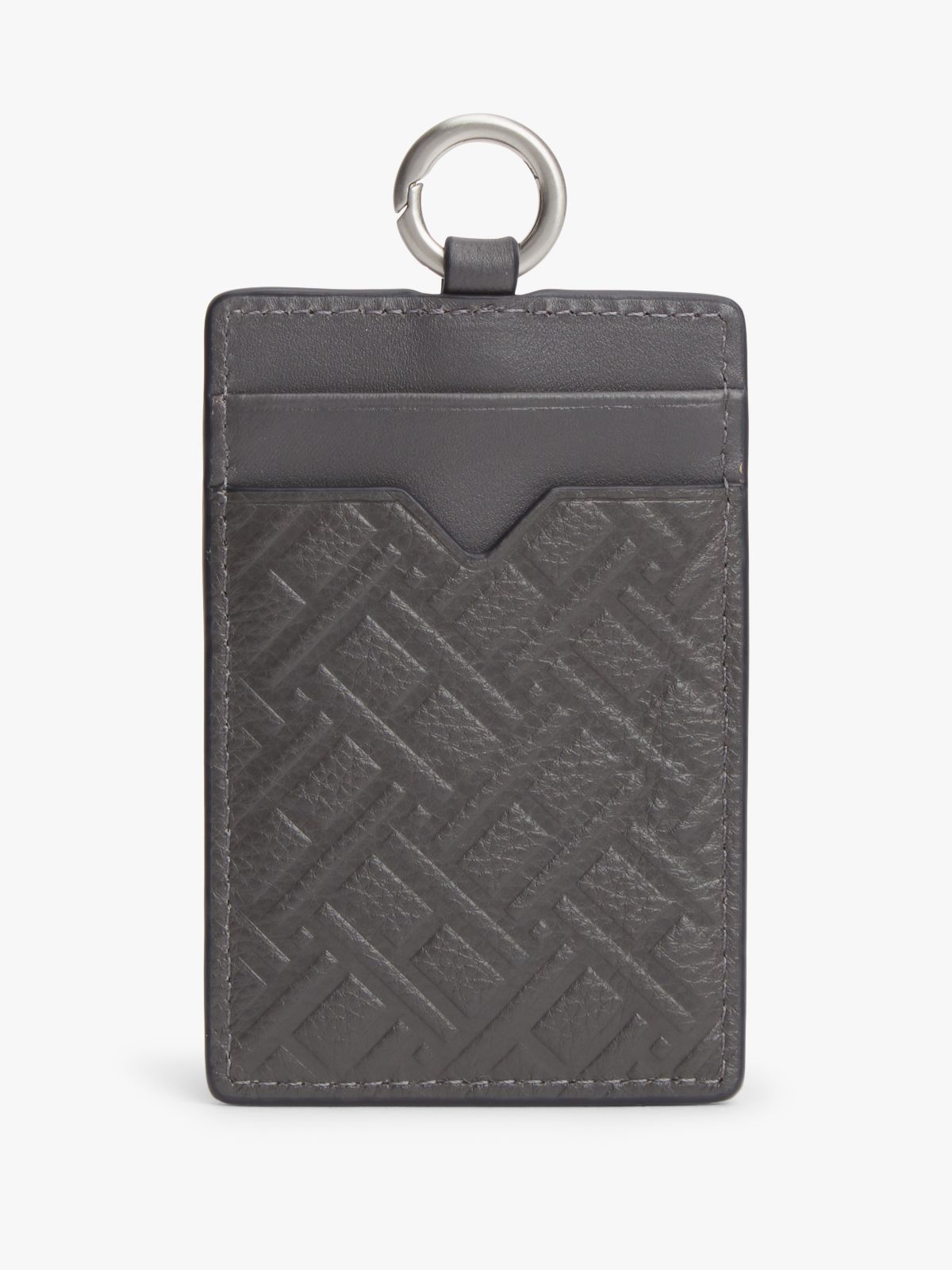 Modern Flag Leather Card Holder — Grey