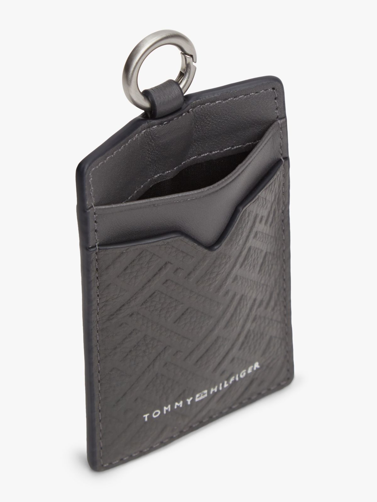 Modern Flag Leather Card Holder — Grey
