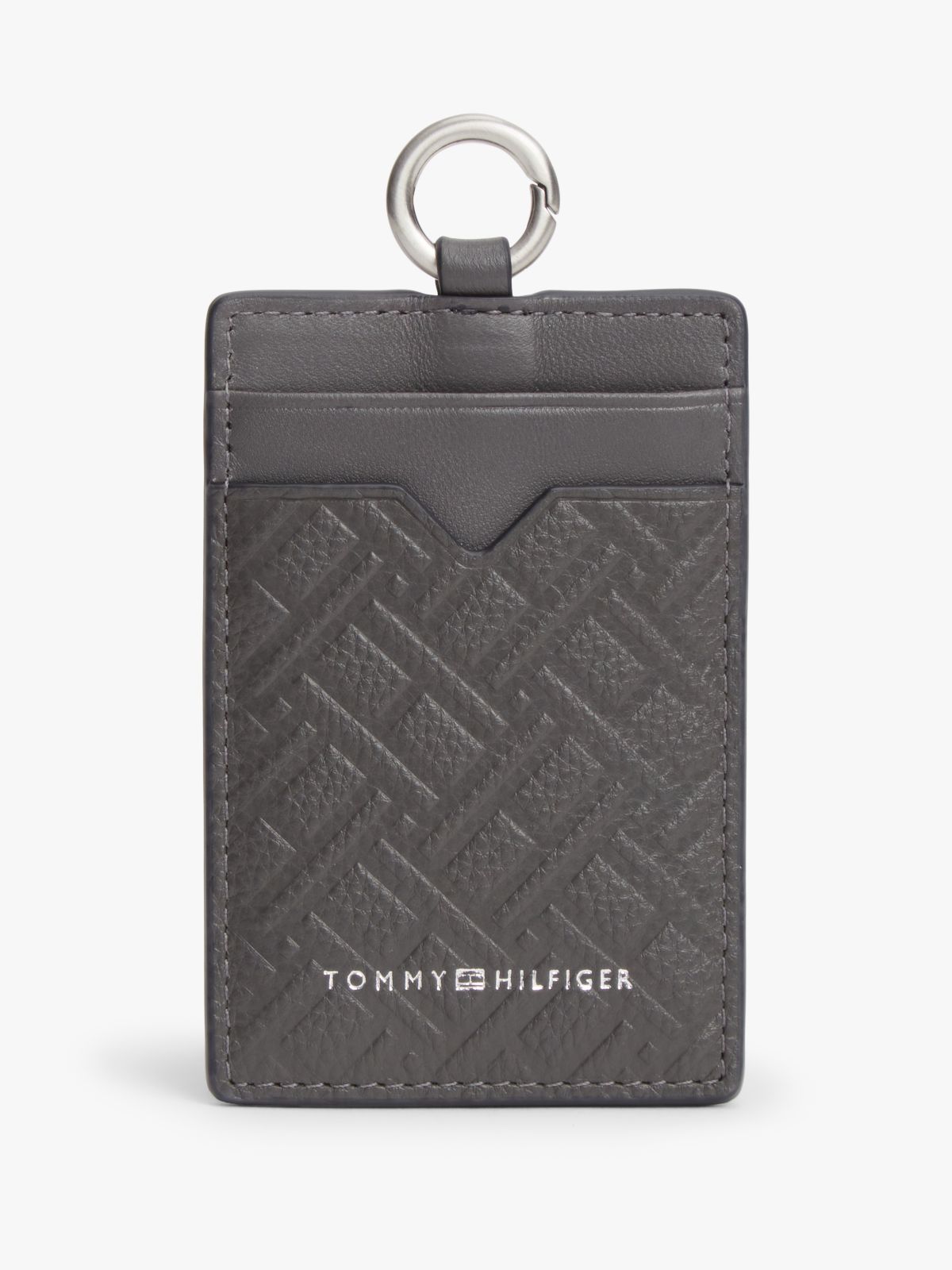 Modern Flag Leather Card Holder — Grey