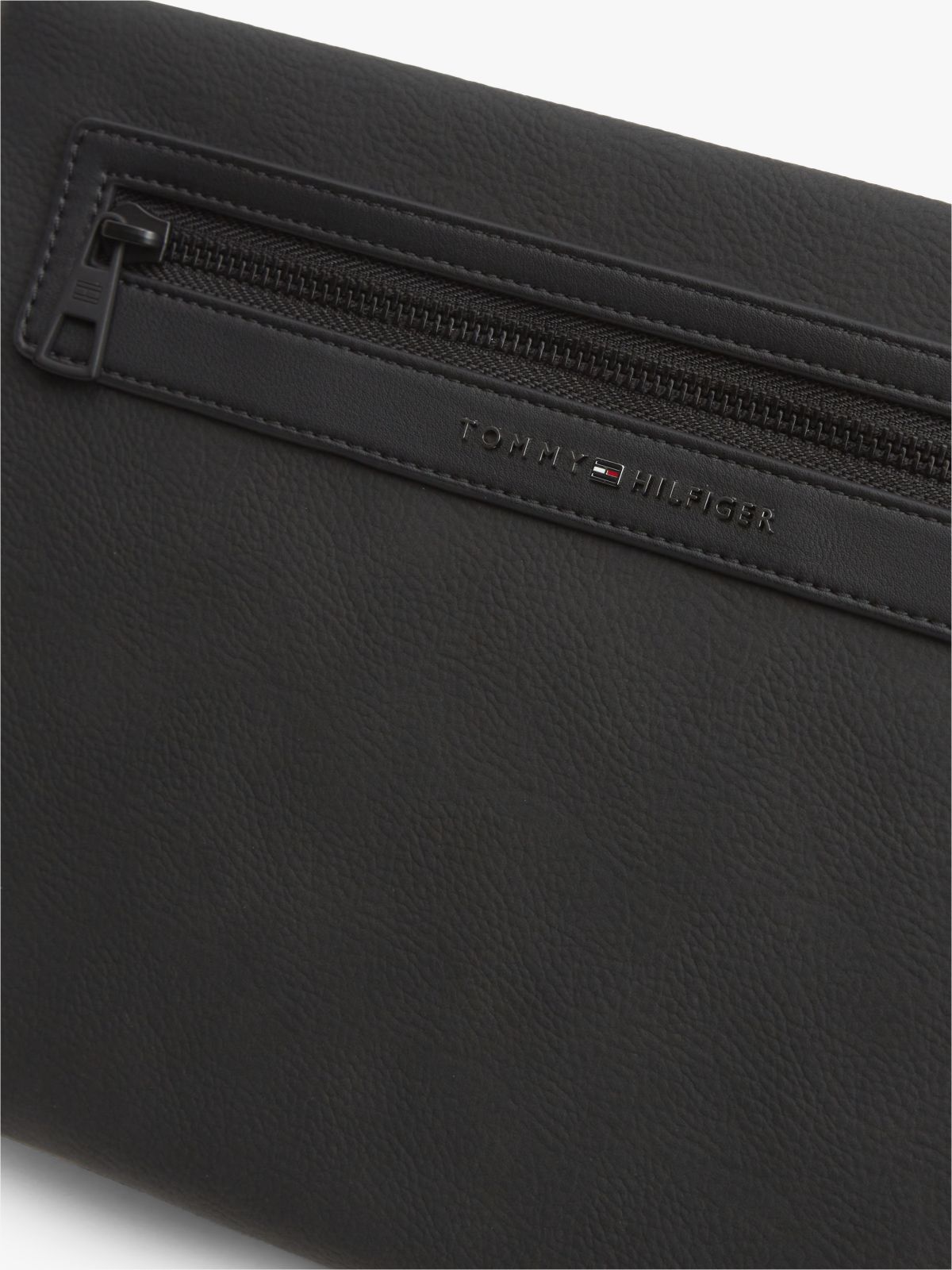 Tonal Metal Logo Pouch — Black