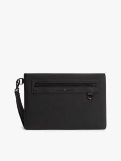 Tonal Metal Logo Pouch — Black 1