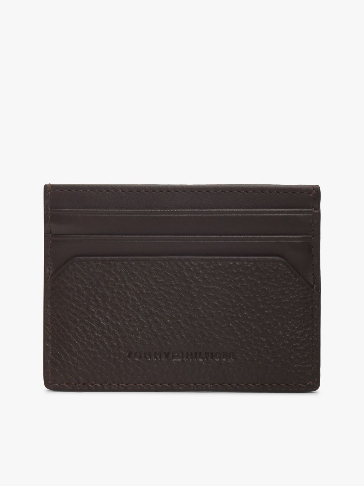Leather Signature Plaque Card Holder — Brown