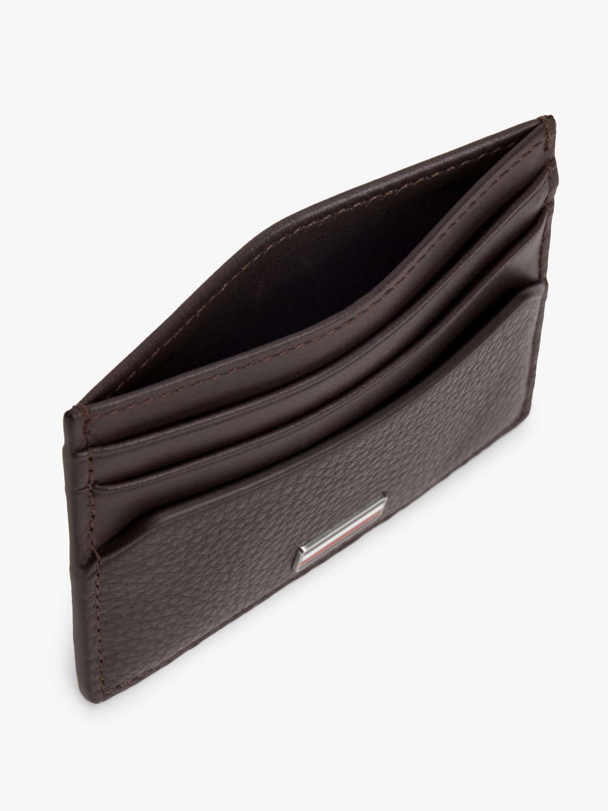 Leather Signature Plaque Card Holder — Brown