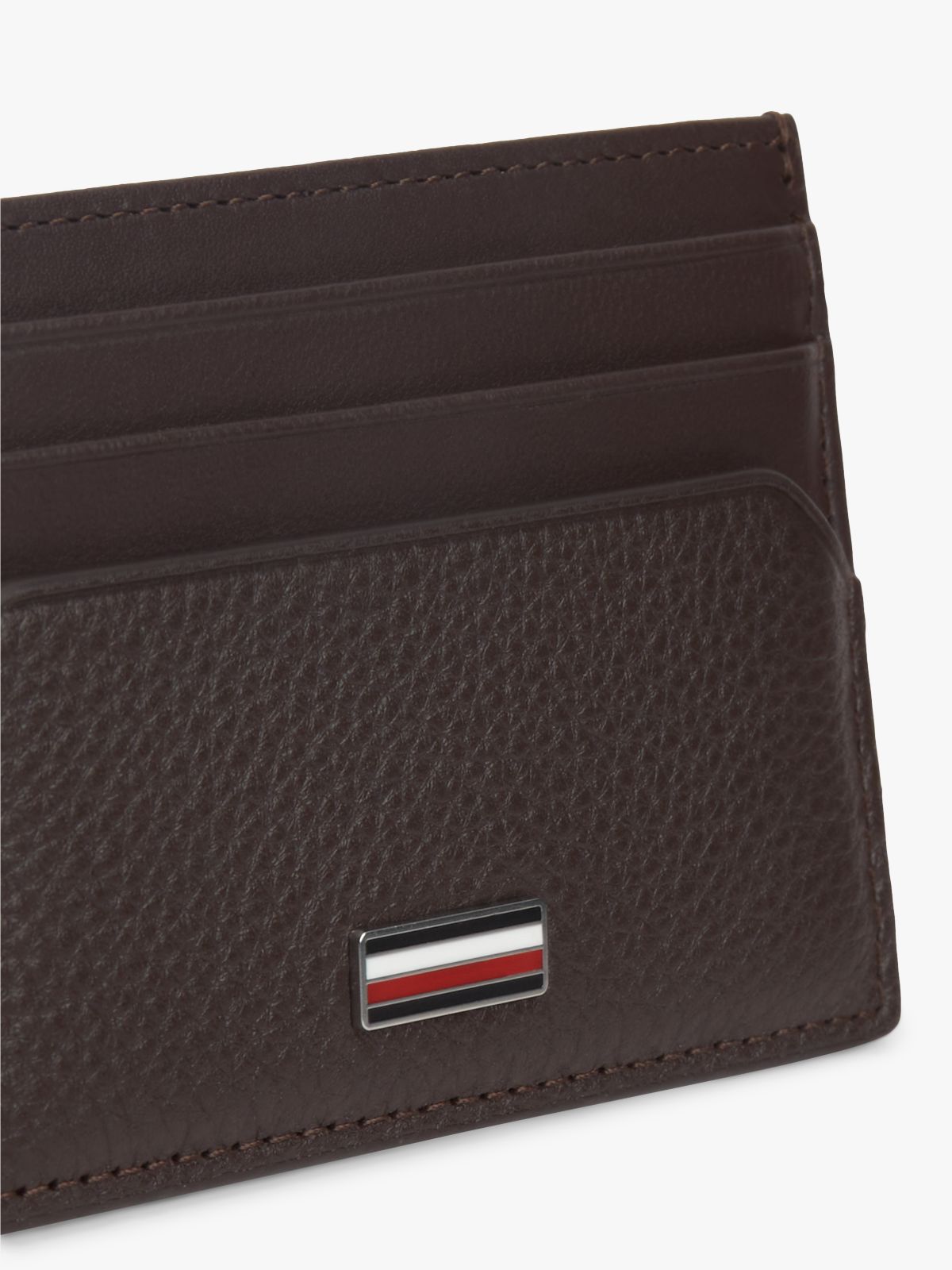 Leather Signature Plaque Card Holder — Brown